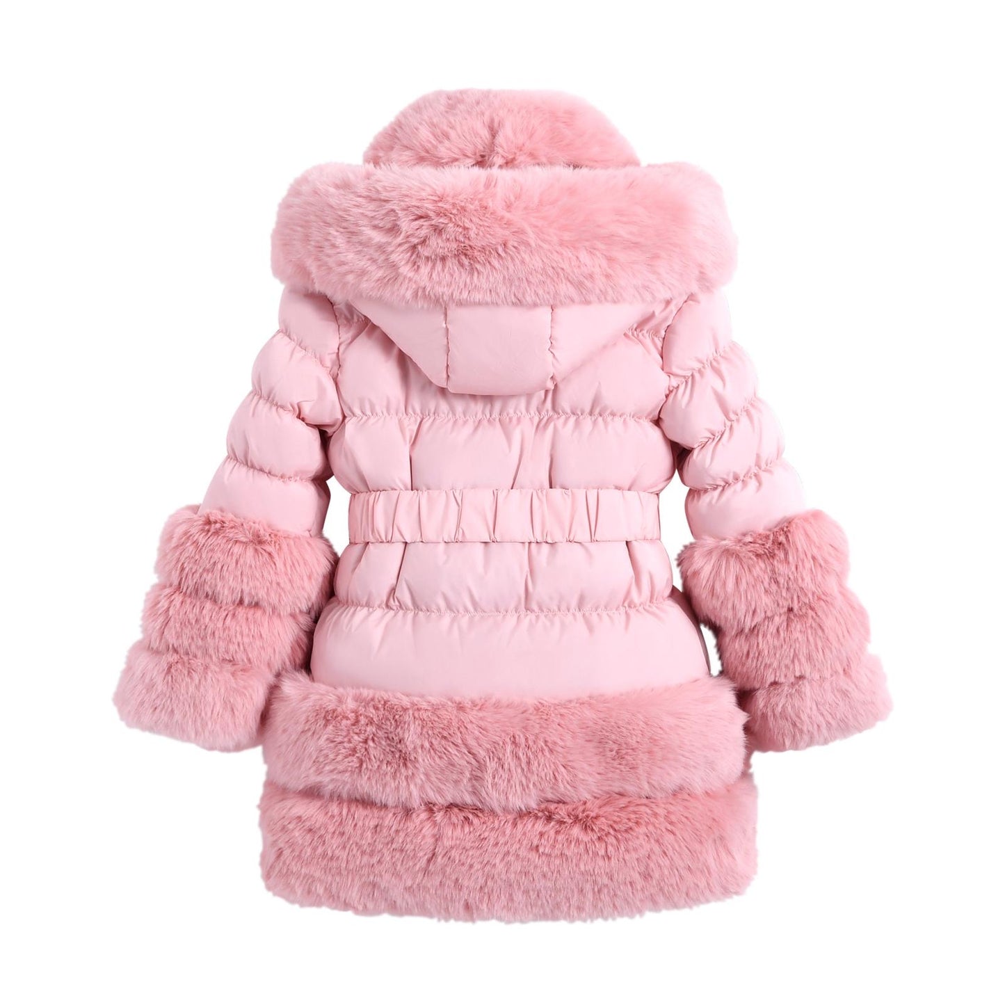 Pink Faux Fur Ski Bunny Coat 4-14 Years