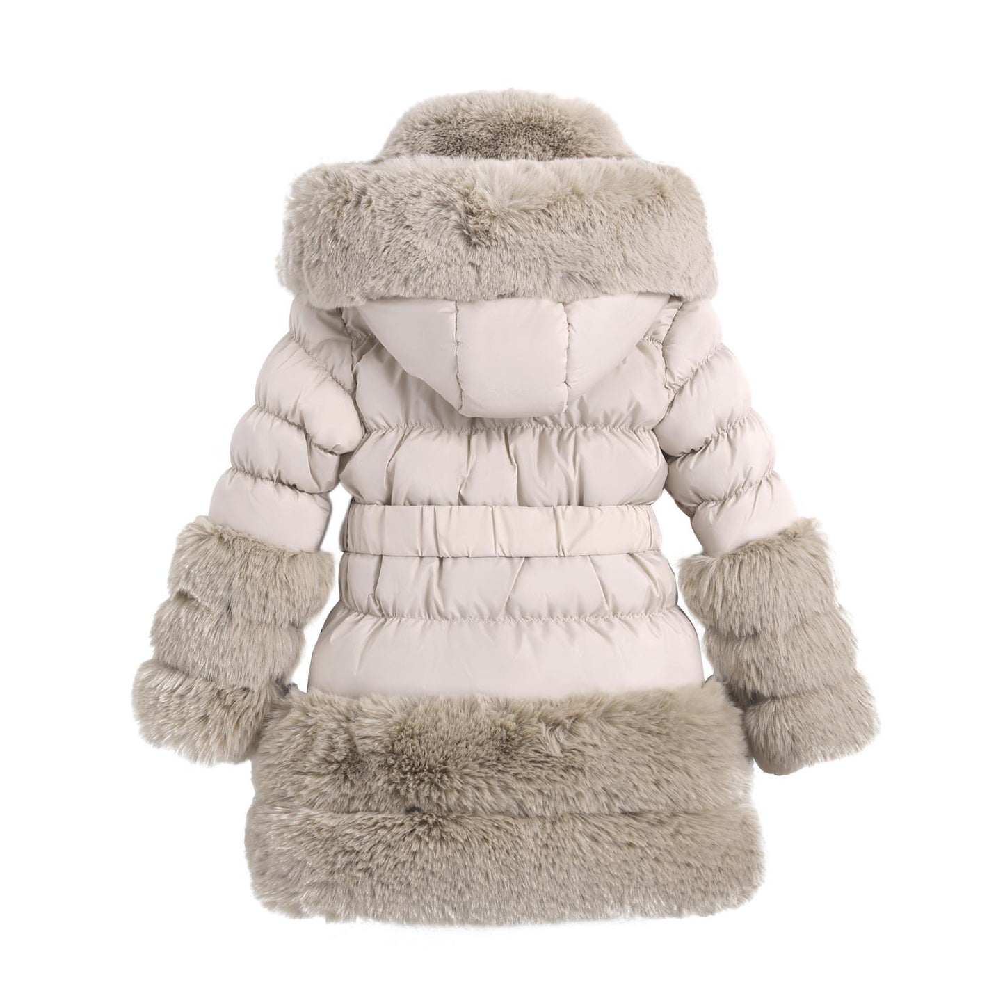 Beige Faux Fur Ski Bunny Coat 4-14 Years