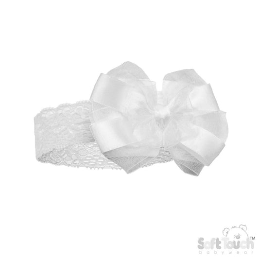 Cream Organza Bow Headband