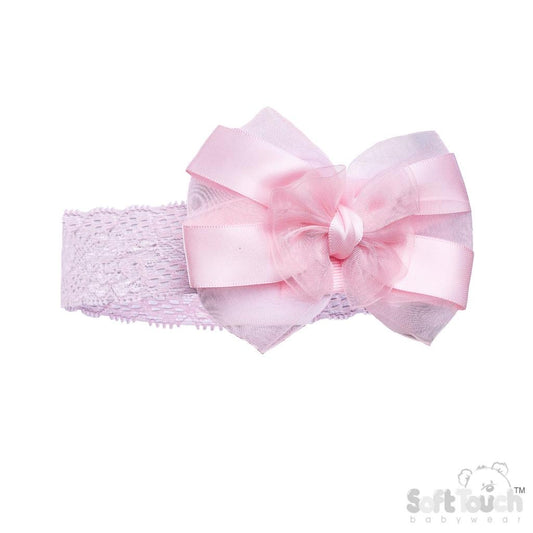 Pink Organza Bow Headband
