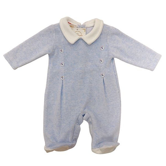 Blue Button All-In-One Sleepsuit Outfit 0-9M