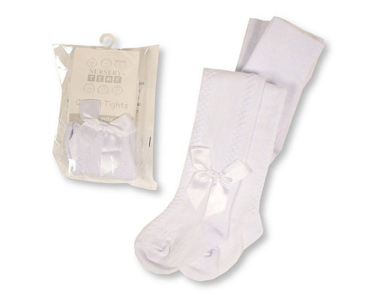White Diamond Pelerine Bow Tights N/B & 0-3M