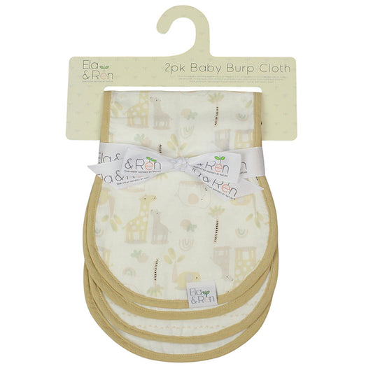 Baby Taupe Soft Jungle Muslin Burp Cloth 50cm x 20cm