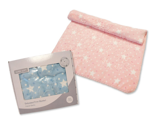 Pink Mink Embossed Pram Blanket 80 x100