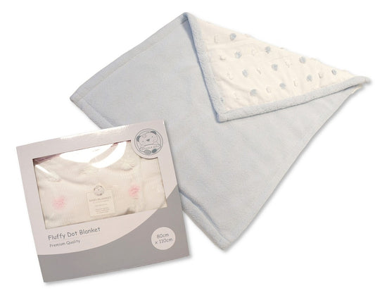 Baby Blue Mink Embossed Pram Blanket 80 x100