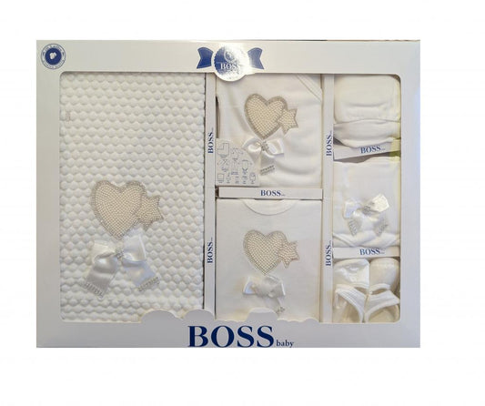 10 Piece boxed Gift Set "Sparkle heart" White