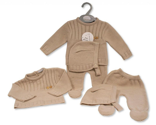 Taupe Fancy Knit 3 Piece Set