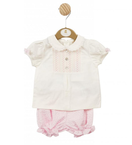 Floral Smocked Bloomer Shorts Set