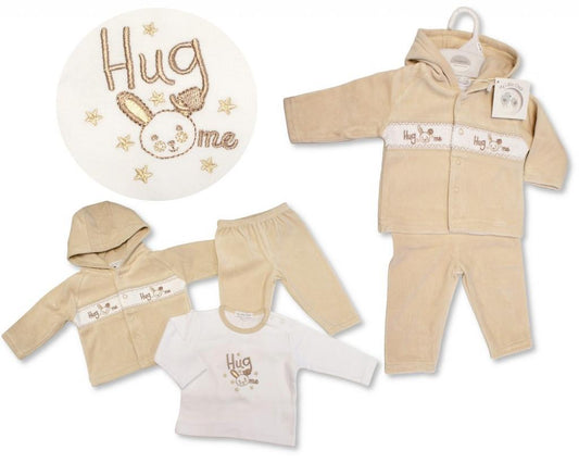 Smocked "Bunny" Velour 3 Piece Set