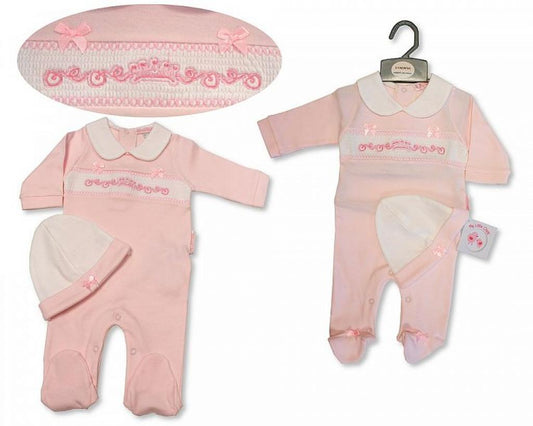 Smocked "Crown" All In One Set