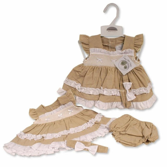 Linen Smocked "Ruffle" Dress Set
