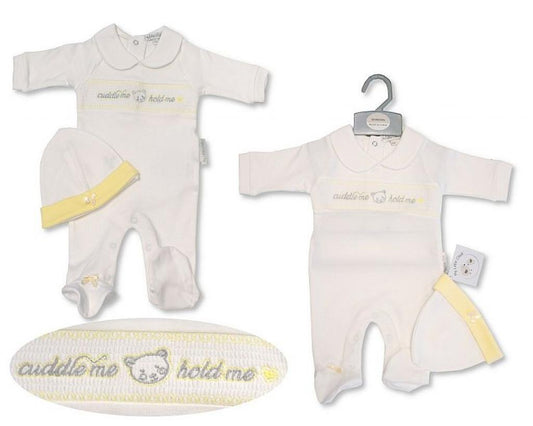 Smocked "Cuddle Me" All In One Set