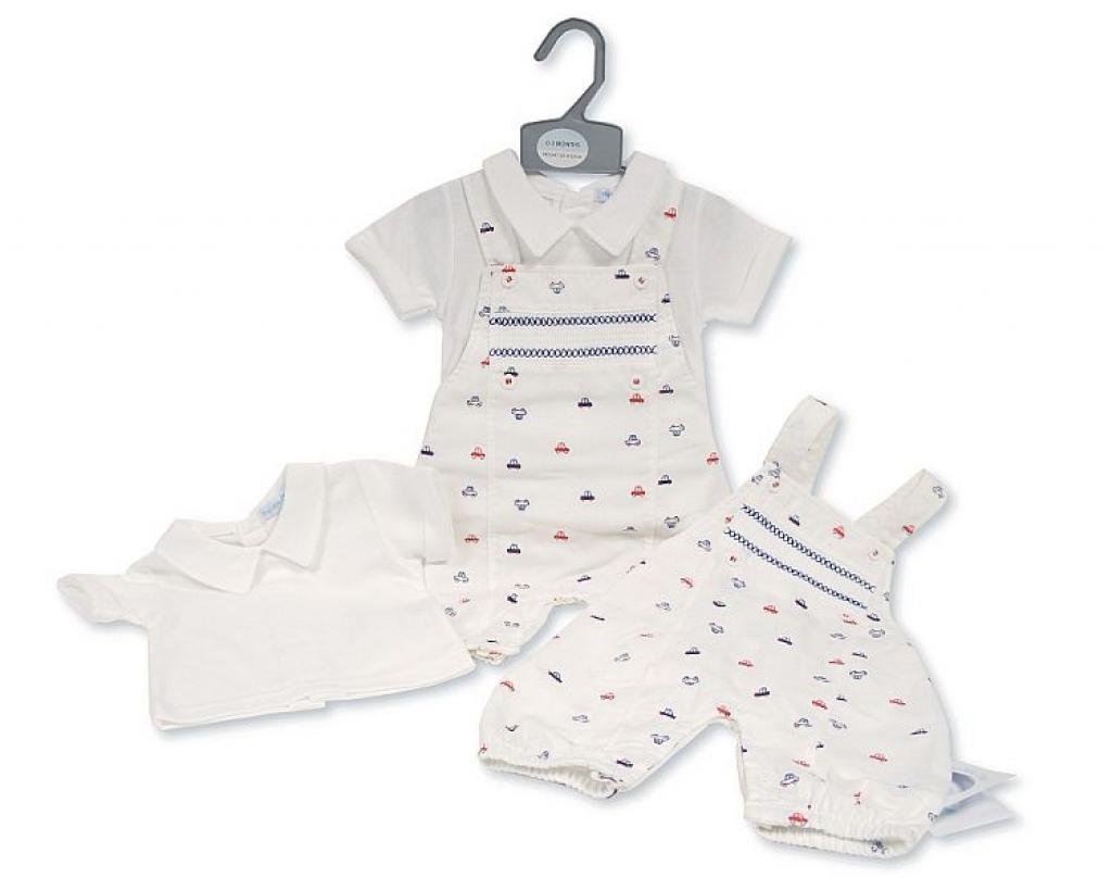 "Cars" long Leg Dungaree Set