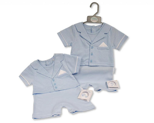 Dobby Dot Faux Jacket Romper