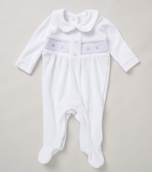 Smocked Star Velour All in one