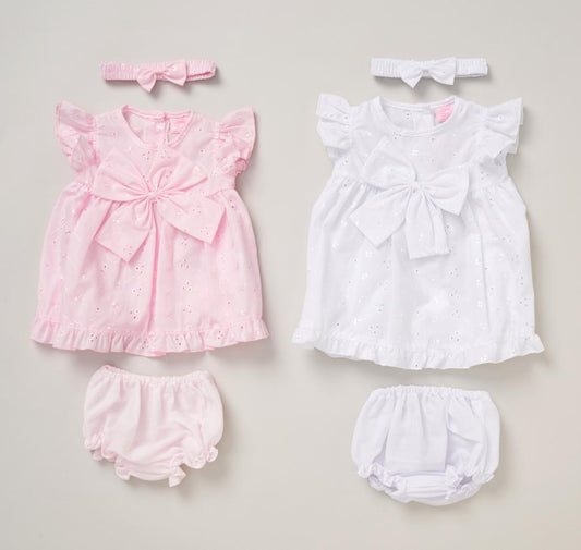 Broderie Anglaise Bow Dress Set